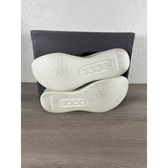 Ecco FlowT Wedge Platform Sandal- Black White Women's Size 38 US 7-7.5- NIB - Picture 7 of 8